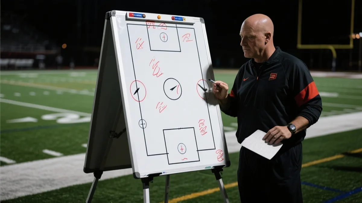 教练板与比赛数据图，战术示意